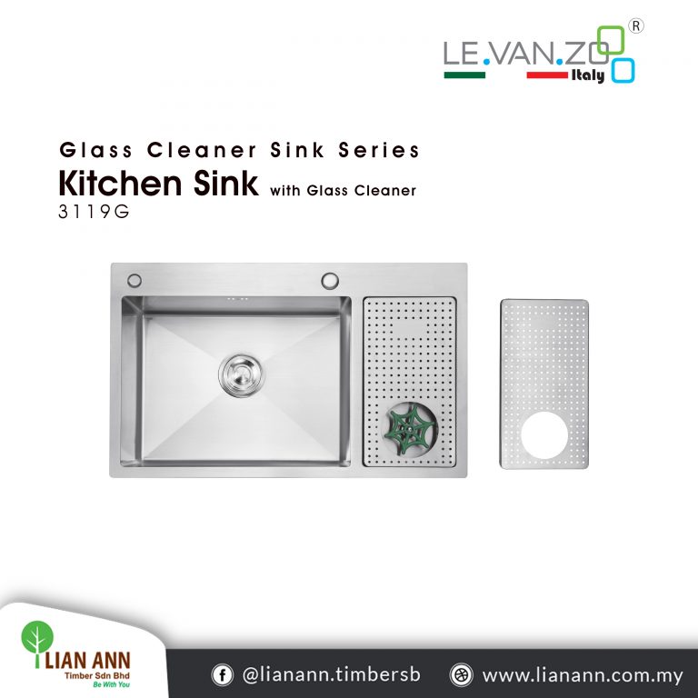 LEVANZO Kitchen Sink with Glass Cleaner 3119G Lian Ann Online